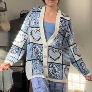 Vintage knit winter cardigan